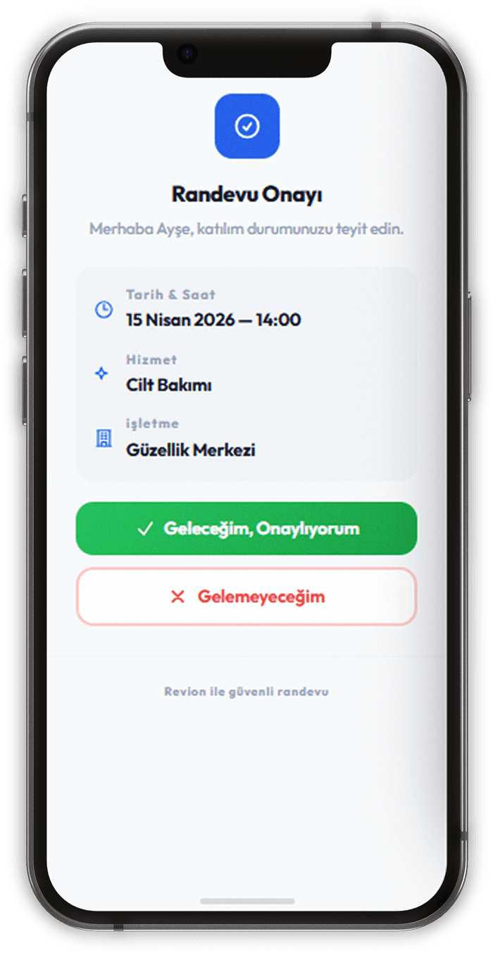 Randevu onay ekranı